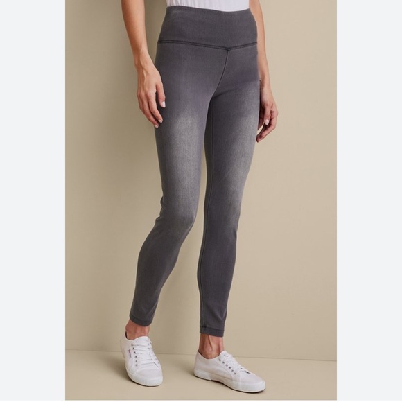 Soft Surroundings gray denim Leggings, L - Picture 2 of 9